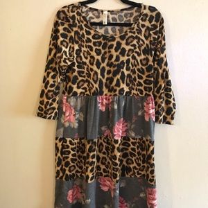 Leopard and floral dress